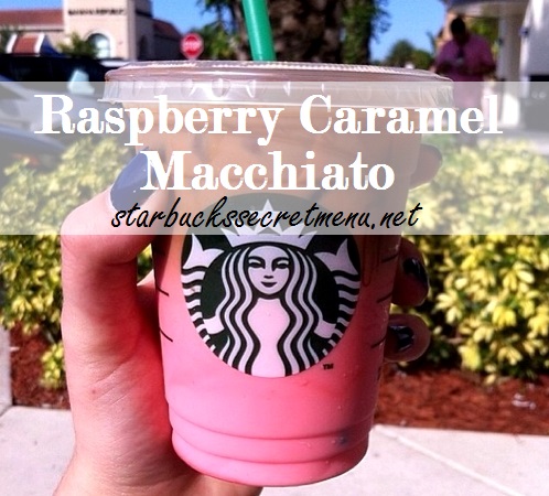 iced caramel macchiato with raspberry