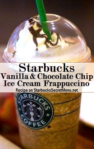 vanilla and chocolate chip ice cream frappuccino