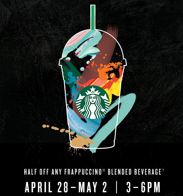 half off frappuccino april 28 - may 2