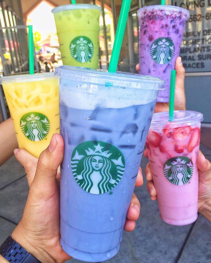 rainbow starbucks blue drink