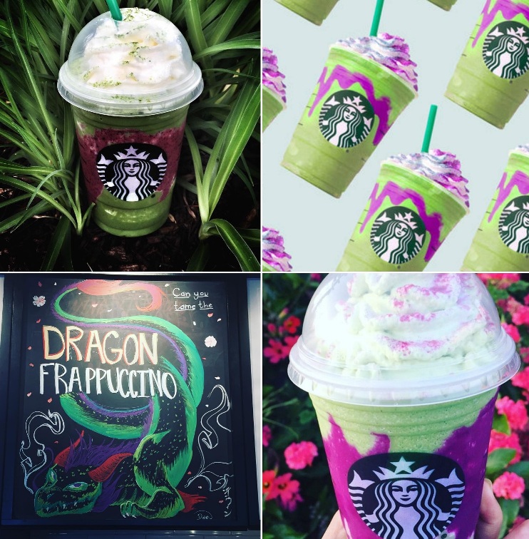 Starbucks Dragon Frappuccino Collage