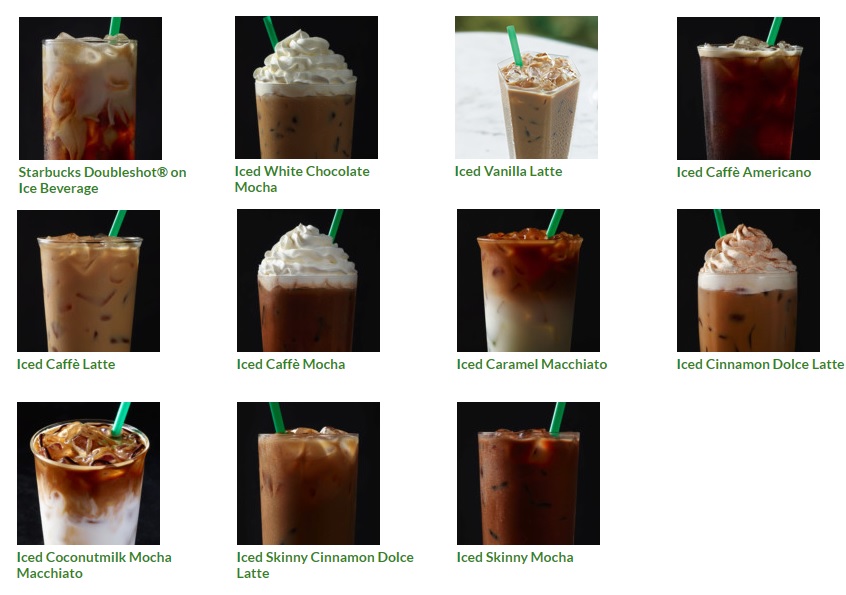 Iced Coffee Starbucks Menu.