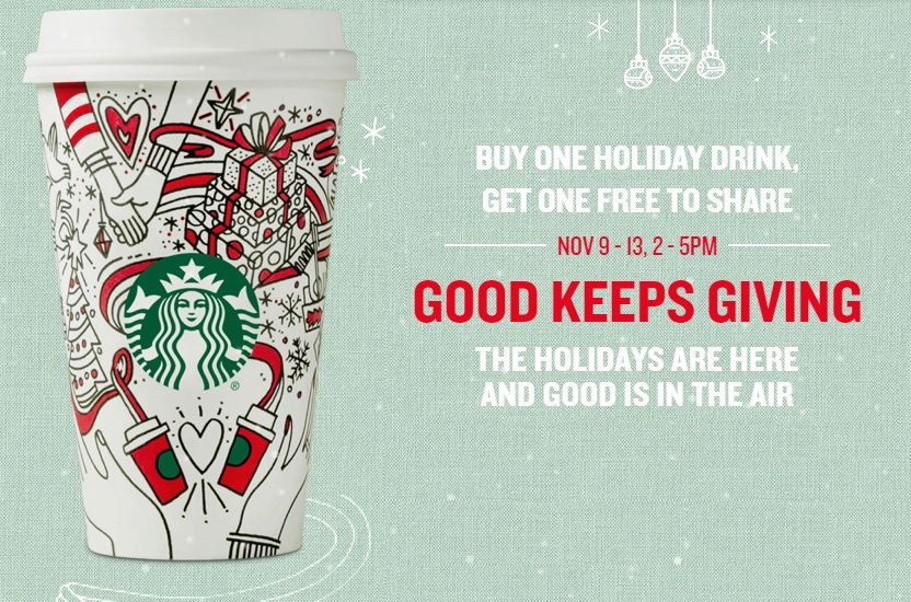 Starbucks BOGO holiday drink